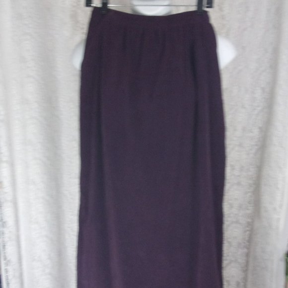 Erika Purple/Plum Maxi Boot Skirt Faux Suede/Moleskin  Size  L  NWOT - Picture 1 of 5
